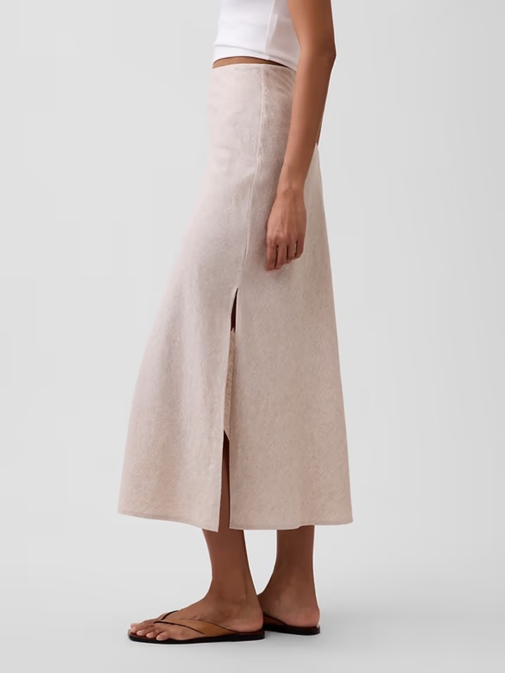 TALL GAP Linen-Blend Maxi Slip Skirt M Tall - Picture 3 of 6